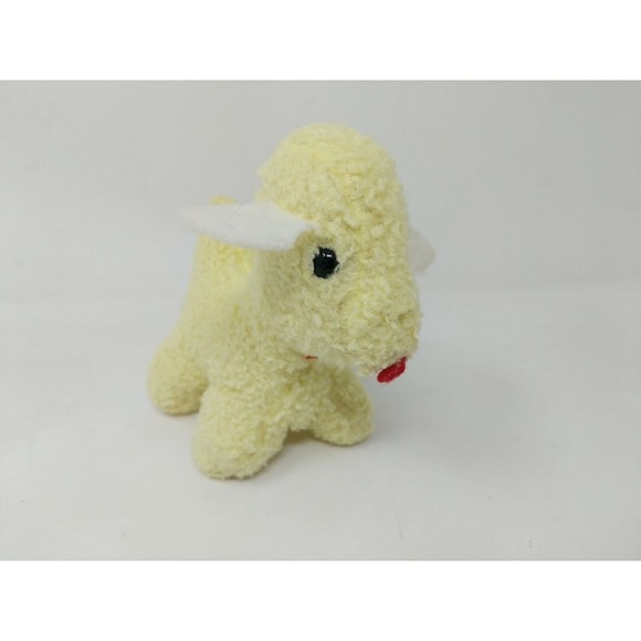 Eden Stuffed Plush Stuffed Animal Lamb Sheep Dog Wooly‎ Cream Ivory Rattle VTG - Picture 1 of 9